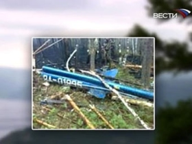 Авария вертолета. Кадр телеканала "Вести 24"