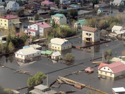 Затопленный Комсомольск. Фото ИТАР-ТАСС